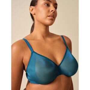 Gossard Glossies Sheer Moulded underwire Bra  Teal green sz 36H WL6